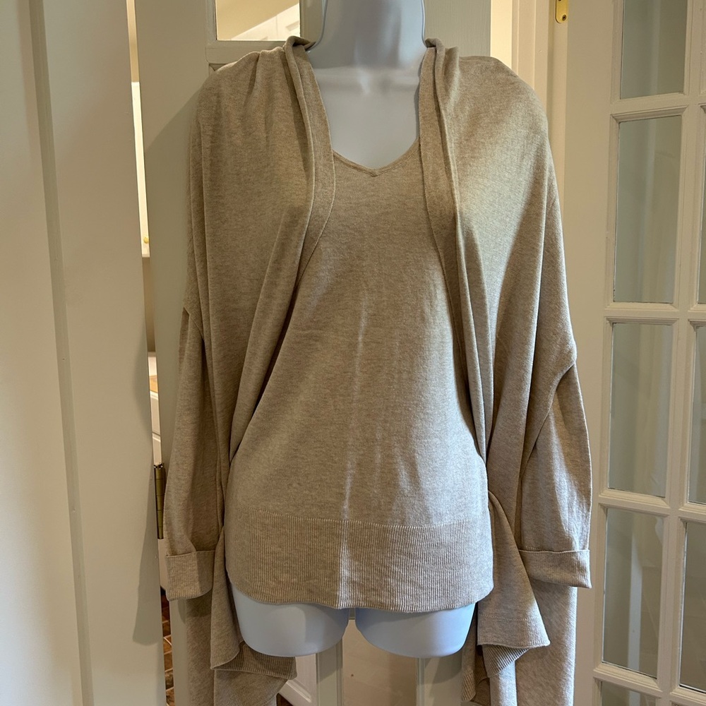J. Jill Cream V-Neck Sweater and Wrap for Effortless Elegance